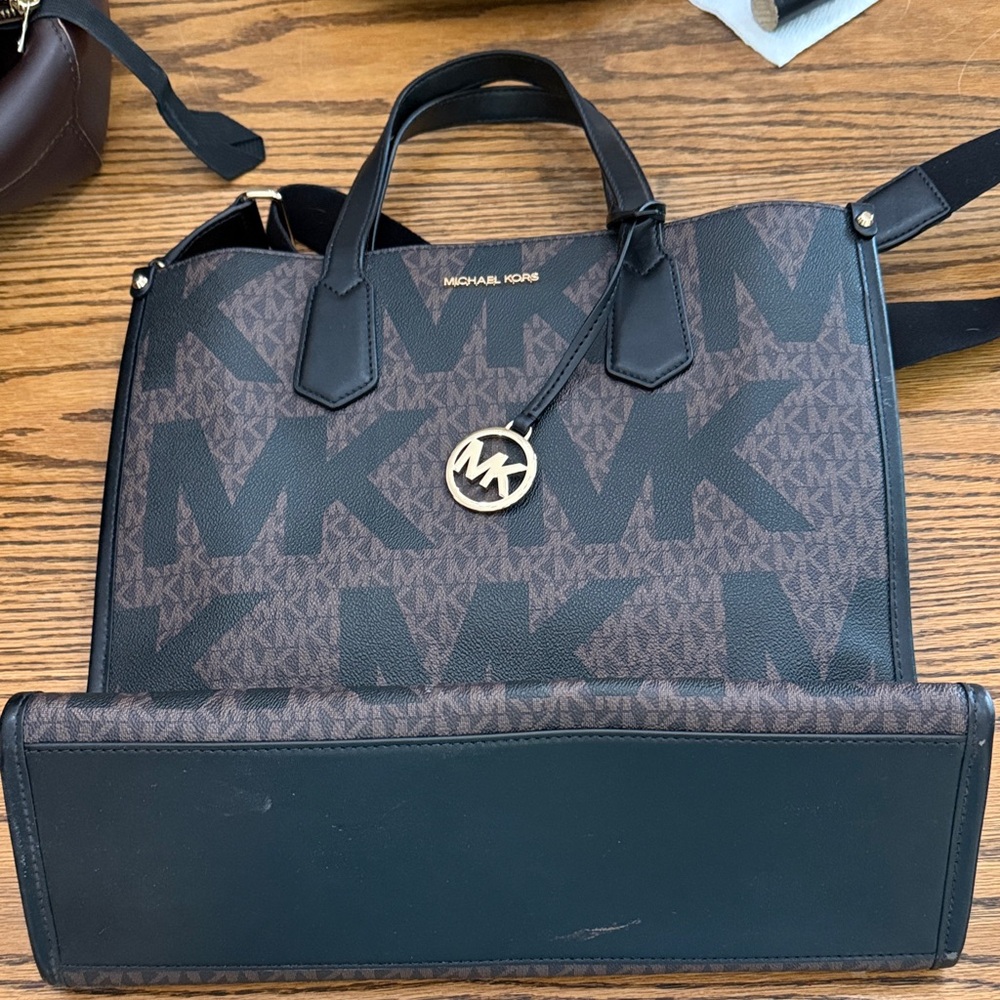 Michael Kors Black and Brown Signature Tote